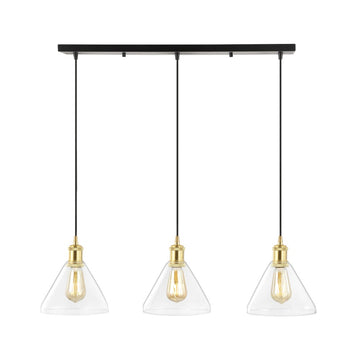 Kiawah Island 30.5" Metal/Glass Contemporary Modern LED Pendant - JONATHAN Y